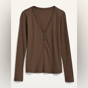 Old Navy Fitted Long-Sleeve Rib-Knit Henley Top